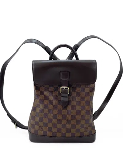 Pre-owned Louis Vuitton 2002 Soho Damier Ebene Backpack In Brown