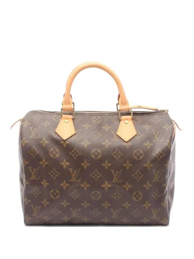 Pre-owned Louis Vuitton 2002 Speedy 30 Monogram Handbag In Brown