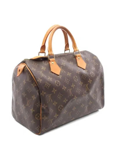 Pre-owned Louis Vuitton 2002 Speedy 30 Monogram Tote Bag In Brown