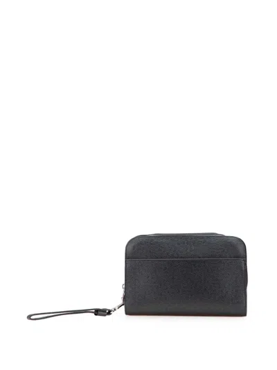 Pre-owned Louis Vuitton 2002 Taiga Baikal Clutch Bag In Black