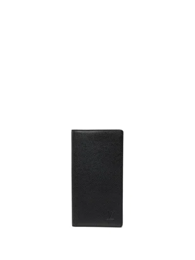 Pre-owned Louis Vuitton 2002 Taiga Porte Valeurs Organiser Long Wallets In Black