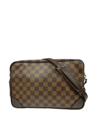 Pre-owned Louis Vuitton 2002 Trocadero Damier Shoulder Bag In Brown