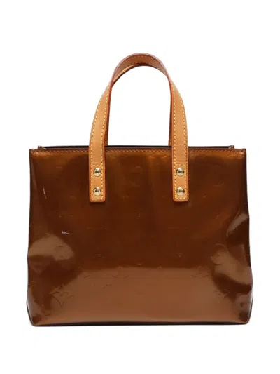 Pre-owned Louis Vuitton 2002 Vernis Reed Pm Tote Bag In Brown