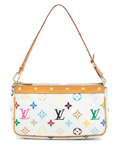 Pre-owned Louis Vuitton 2003-2015 Monogram Multicolore Pochette Accessoires Shoulder Bag In White