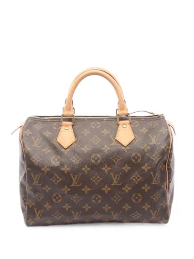 Louis Vuitton 2003 30 Monogram Speedy Shoulder Bag In Brown