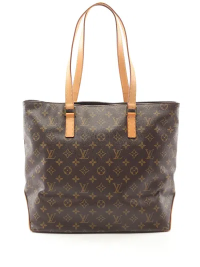 Pre-owned Louis Vuitton 2003 Cabas Mezzo Tote Bag In Brown