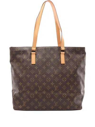 Pre-owned Louis Vuitton 2003 Cabas Mezzo Tote Bag In Brown