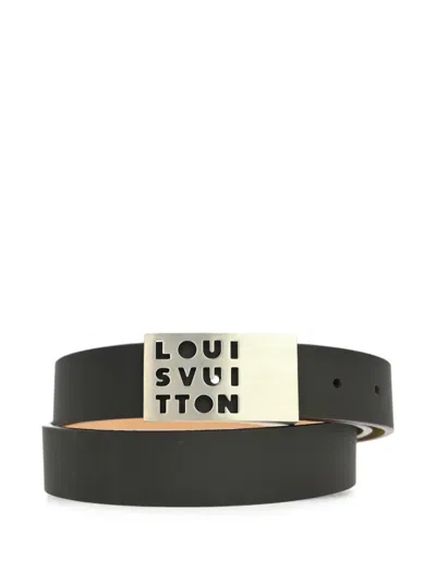 Pre-owned Louis Vuitton 2003 Ceinture Lst Cut Belt In Black