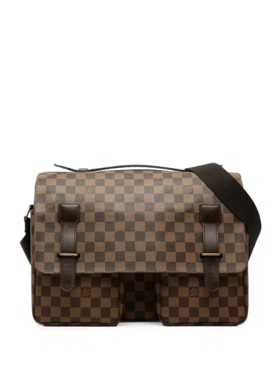 Pre-owned Louis Vuitton 2003 Damier Ebene Broadway Satchel In Brown