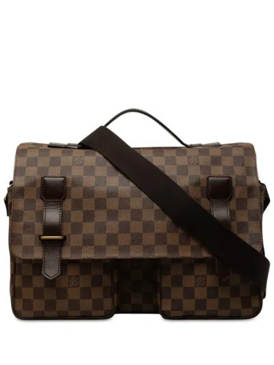 Pre-owned Louis Vuitton 2003 Damier Ebene Broadway Satchel In Brown