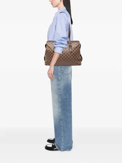 Pre-owned Louis Vuitton 2003 Damier Ebene Chelsea Shoulder Bag In Brown