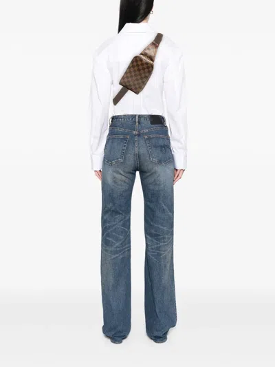 Pre-owned Louis Vuitton 2003 Damier Ebene Geronimos Crossbody Bag In Brown