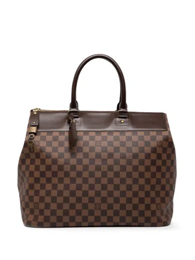 Pre-owned Louis Vuitton 2003 Damier Ebene Greenwich Pm Travel Bag In Brown