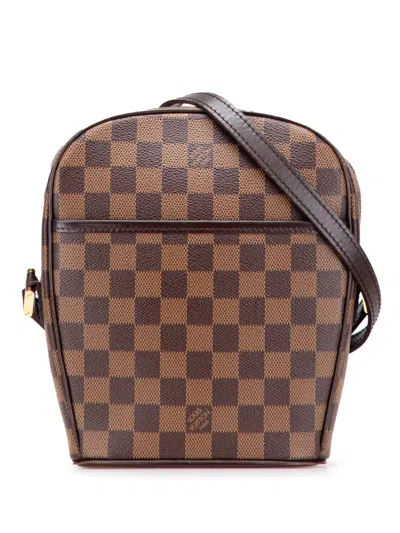 Pre-owned Louis Vuitton 2003 Damier Ebene Ipanema Pm Crossbody Bag In Brown