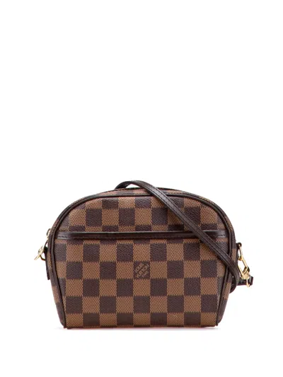 Pre-owned Louis Vuitton 2003 Damier Ebene Ipanema Pochette Crossbody Bag In Brown