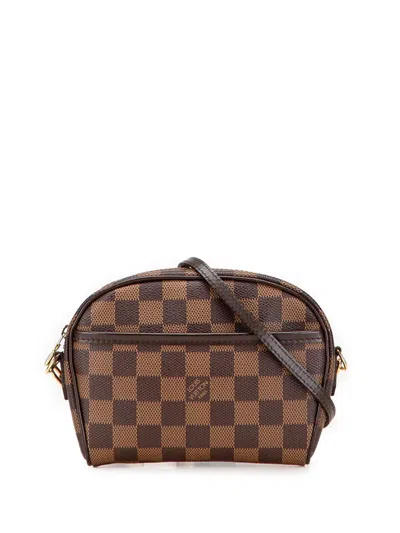 Pre-owned Louis Vuitton 2003 Damier Ebene Ipanema Pochette Crossbody Bag In Brown