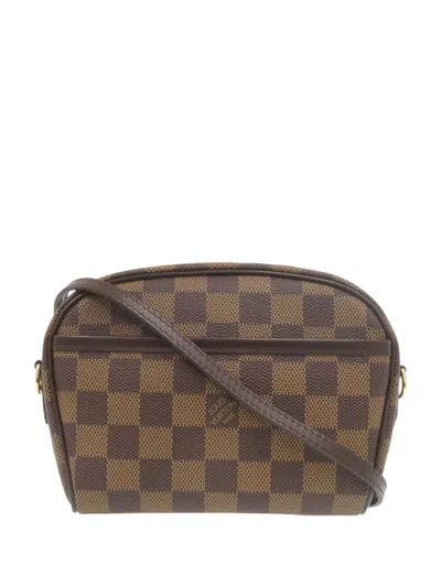 Pre-owned Louis Vuitton 2003 Damier Ebene Ipanema Pochette Crossbody Bag In Brown