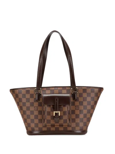 Pre-owned Louis Vuitton 2003 Damier Ebene Manosque Pm Shoulder Bag