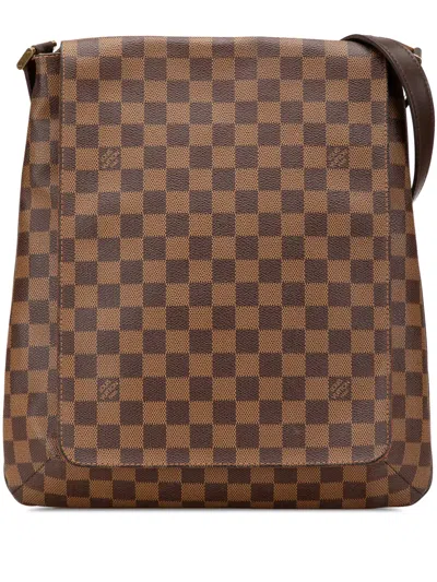 Pre-owned Louis Vuitton 2003 Damier Ebene Musette Salsa Gm Crossbody Bag