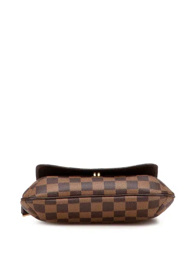Pre-owned Louis Vuitton 2003 Damier Ebene Musette Salsa Long Strap Crossbody Bag In Brown