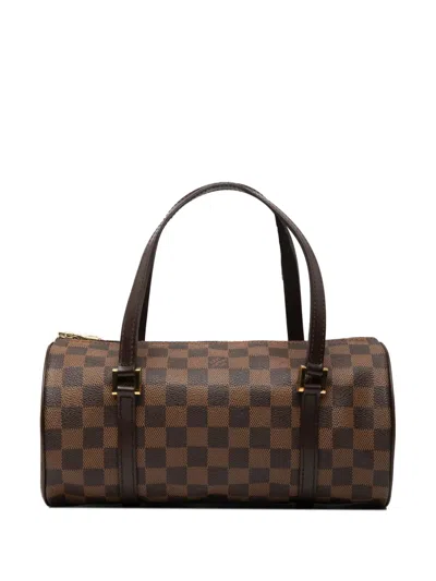 Pre-owned Louis Vuitton 2003 Damier Ebene Papillon 26 Handbag In Brown