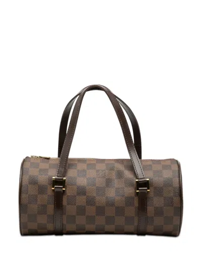 Pre-owned Louis Vuitton 2003 Damier Ebene Papillon 26 Handbag In Brown