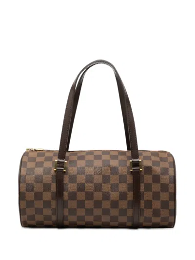 Pre-owned Louis Vuitton 2003 Damier Ebene Papillon 30 Handbag In Brown