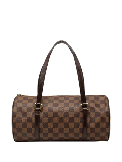 Pre-owned Louis Vuitton 2003 Damier Ebene Papillon 30 Handbag In Brown