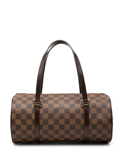 Pre-owned Louis Vuitton 2003 Damier Ebene Papillon 30 Handbag In Brown