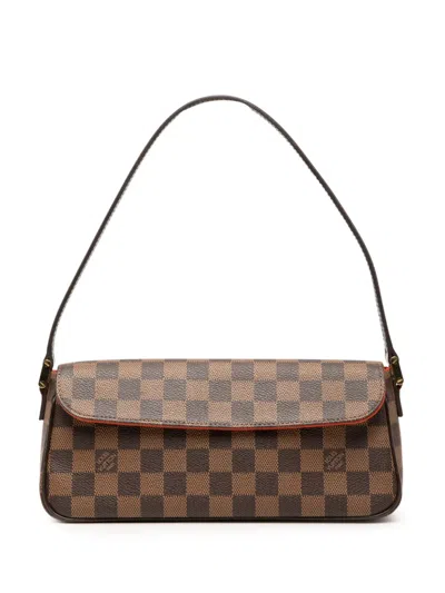 Pre-owned Louis Vuitton 2003 Damier Ebene Recoleta Shoulder Bag In Brown