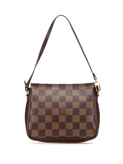 Pre-owned Louis Vuitton 2003 Damier Ebene Trousse Pochette Handbag In Brown