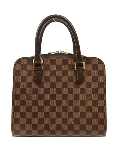 Pre-owned Louis Vuitton 2003 Damier Triana Handbag In Brown
