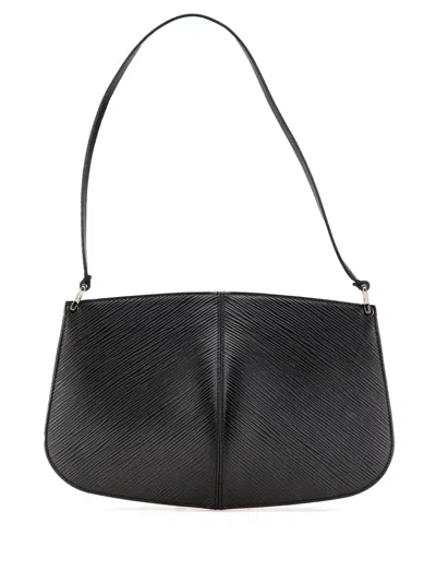 Pre-owned Louis Vuitton 2003 Epi Demi Lune Pochette Shoulder Bag In Black