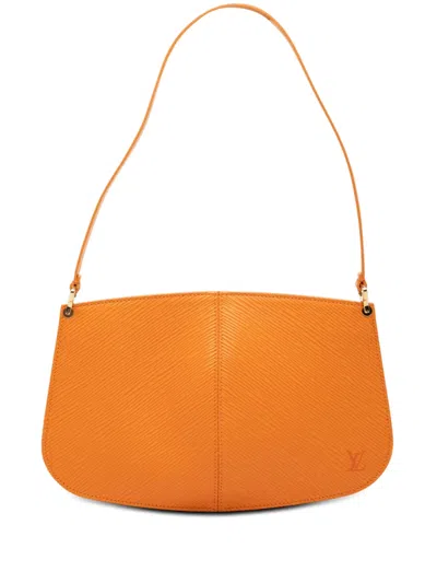 Pre-owned Louis Vuitton 2003 Epi Demi Lune Pochette Shoulder Bag In Orange