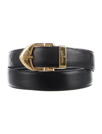 Pre-owned Louis Vuitton 2003 Epi Leather Belt In Black
