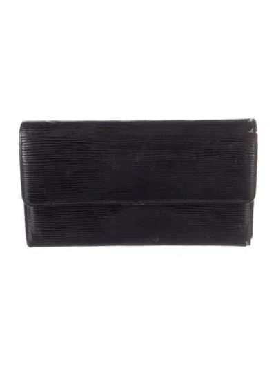Pre-owned Louis Vuitton 2003 Epi Leather Pochette Porte-monnaie In Black