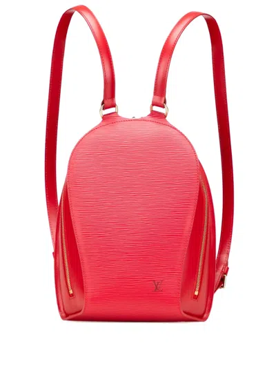 Pre-owned Louis Vuitton 2003 Epi Mabillon Backpack In Red