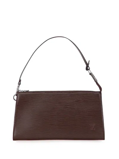 Pre-owned Louis Vuitton 2003 Epi Pochette Accessoires Shoulder Bag In Brown