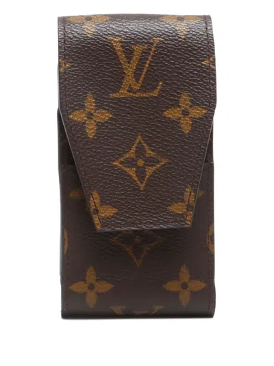 Pre-owned Louis Vuitton 2003 Etui Monogram Cigarette Case In Brown