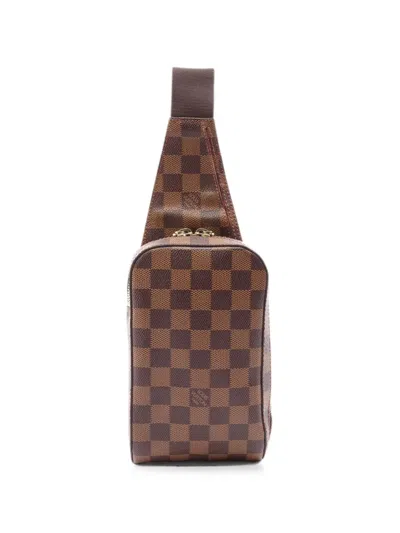 Pre-owned Louis Vuitton 2003 Geronimos Damier Ebene Belt Bag In Brown