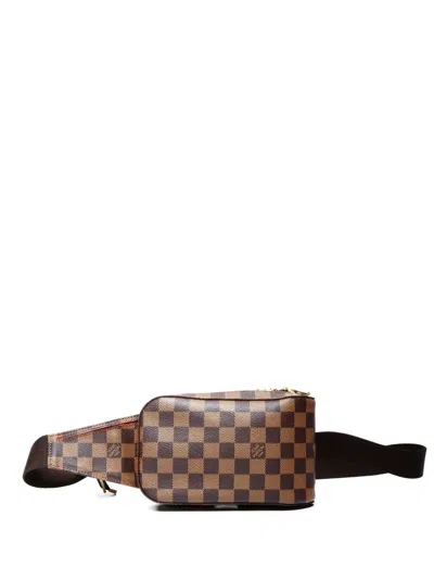 Pre-owned Louis Vuitton 2003 Geronimos Damier Ebène Sling Bag In Brown