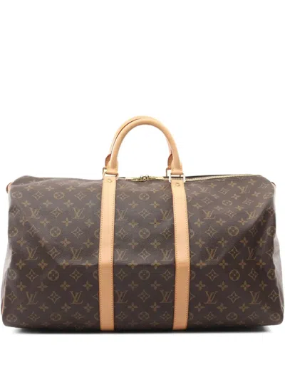 Pre-owned Louis Vuitton 2003 Keepal 50 Travel Bag In Brown