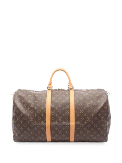 Louis Vuitton 2003 Keepall 55 Monogram Travel Bag In Brown