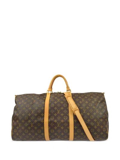 Pre-owned Louis Vuitton 2003 Keepall 60 Two-way Travel Bag In Brown