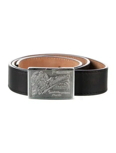 Pre-owned Louis Vuitton 2003 Leather Belt In Black