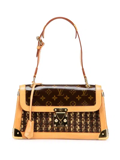 Pre-owned Louis Vuitton 2003 Limited Edition Monogram Vinyl Tweedy Rabat Shoulder Bag In Brown