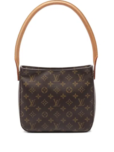Pre-owned Louis Vuitton 2003 Looping Mm Monogram Shoulder Bag In Brown