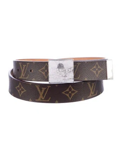 Pre-owned Louis Vuitton 2003 Lv Monogram Belt In Brown