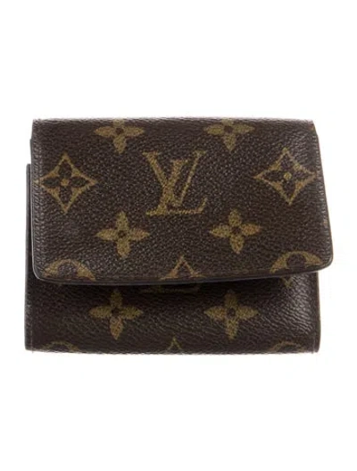 Pre-owned Louis Vuitton 2003 Lv Monogram Compact Wallet In Brown