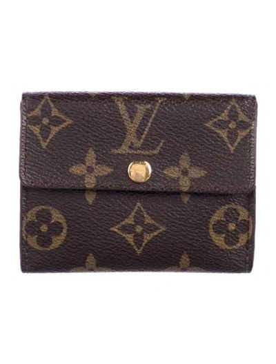 Pre-owned Louis Vuitton 2003 Lv Monogram Elise Wallet In Brown